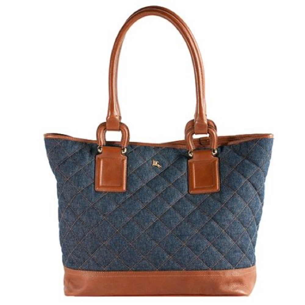 BURBERRY Denim Quilted Tote